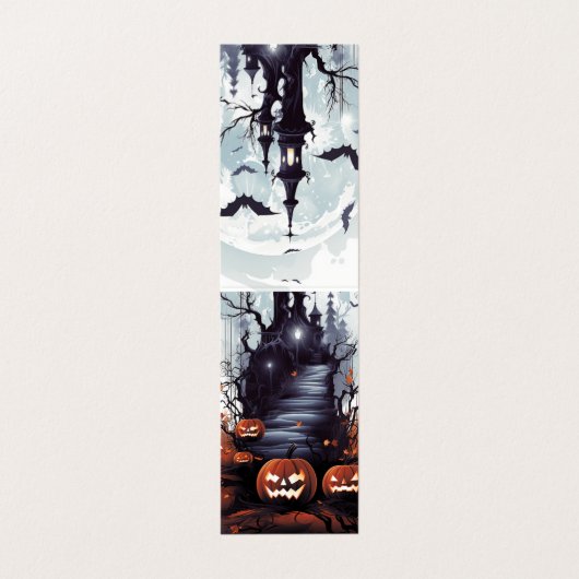 ハロウィーン怖い本の折りブックマーク 名刺 (外部フラット)