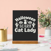 ハロウィーン怖い猫のレディ_1 アクリルサイン (ウェディング)