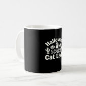 ハロウィーン怖い猫のレディ_1 コーヒーマグカップ (正面左)