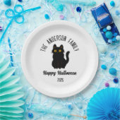 ハロウィーン怖い黒猫パーソナライズされた名 ペーパープレート (パーティー)