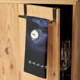 ハロウィーン怖い黒猫ホラーダークナイト キッチンタオル