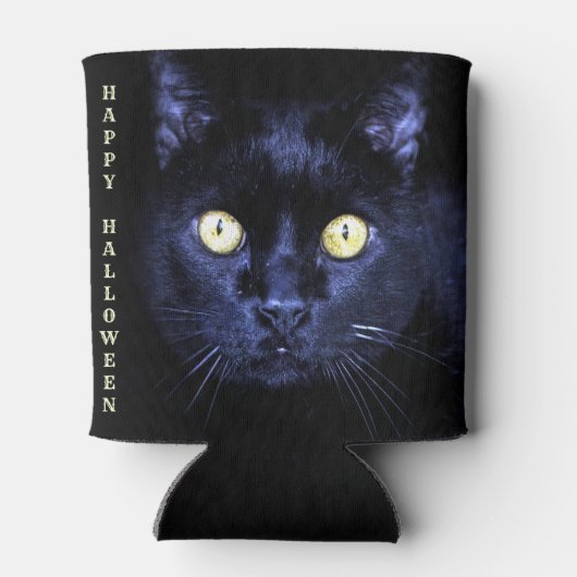 ハロウィーン怖い黒猫ホラーダークナイト 缶クーラー (裏面)