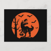 ハロウィーン恐竜の家族の衣装ハロウィーン ポストカード (正面)