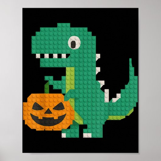 ハロウィーン恐竜カボチャのマスタービルダーブロックBr ポスター (正面)