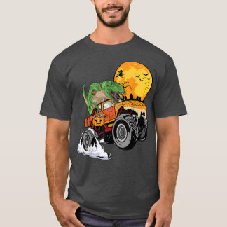 ハロウィーン恐竜ゾンビモンスタートラックボーイズToddl Tシャツ