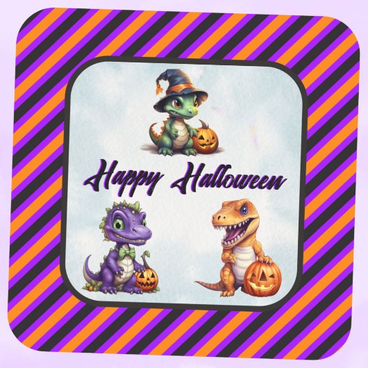 ハロウィーン恐竜ディノマシュパーティー スクエアシール