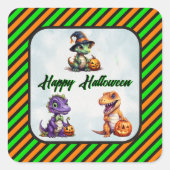 ハロウィーン恐竜ディノマシュパーティー スクエアシール (正面)