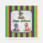 ハロウィーン恐竜ディノマシュパーティー スタンダードランチョンナプキン (正面)