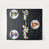 ハロウィーン恐竜ディノマシュパーティー タペストリー (正面(横))