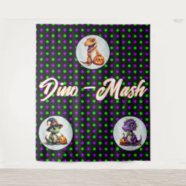 ハロウィーン恐竜ディノマシュパーティー タペストリー