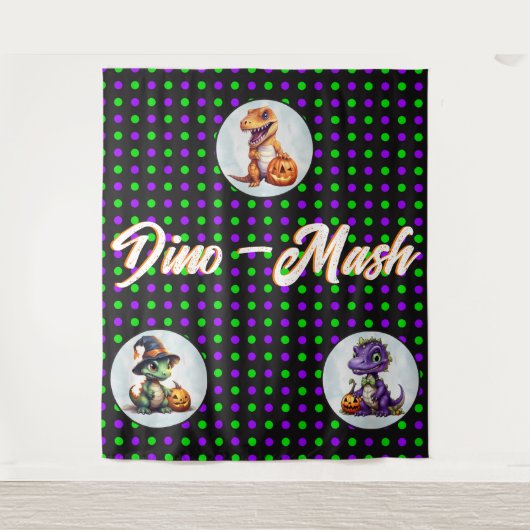 ハロウィーン恐竜ディノマシュパーティー タペストリー (正面)