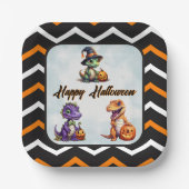 ハロウィーン恐竜ディノマシュパーティー ペーパープレート (正面)