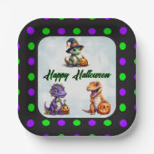 ハロウィーン恐竜ディノマシュパーティー ペーパープレート (正面)