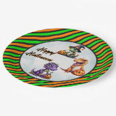 ハロウィーン恐竜ディノマシュパーティー ペーパープレート (アングル)