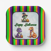 ハロウィーン恐竜ディノマシュパーティー ペーパープレート (正面)