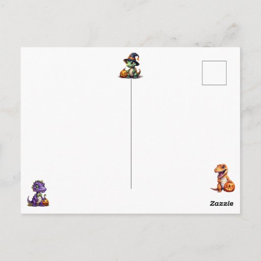 ハロウィーン恐竜ディノマシュパーティー ポストカード (裏面)