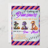 ハロウィーン恐竜ディノマシュパーティー 招待状 (正面)