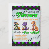 ハロウィーン恐竜ディノマシュパーティー 招待状 (正面)