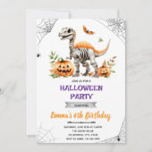 ハロウィーン恐竜パーティの招待状 招待状 (正面)