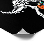 ハロウィーン恐竜Tレックススケルトン怖い少年の子供 ポスター (角)