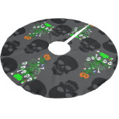 ハロウィーン悪夢クリスマスツリースカル ブラッシュドポリエステルツリースカート (アングル)