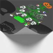 ハロウィーン悪夢クリスマスツリースカル ラッピングペーパー (角)