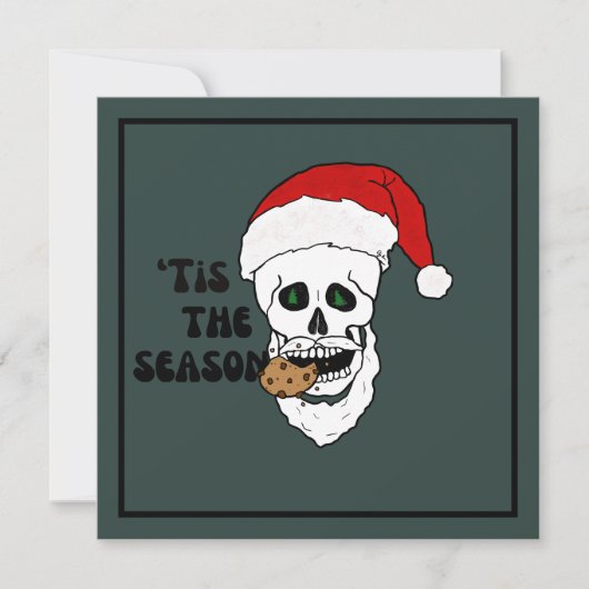 ハロウィーン愛好家のサンタスカル シーズンカード (正面)