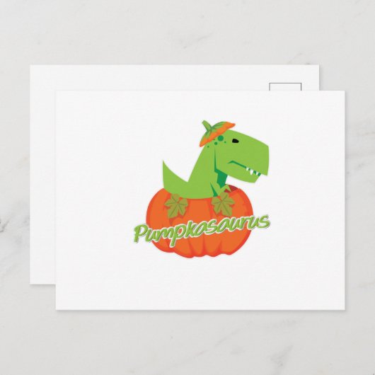 ハロウィーン感謝祭カボサウルス恐竜 シーズンポストカード (正面/裏面)