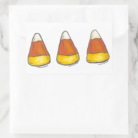 ハロウィーン感謝祭キャンディーコーンキャンディーズ秋 長方形シール (バッグ)