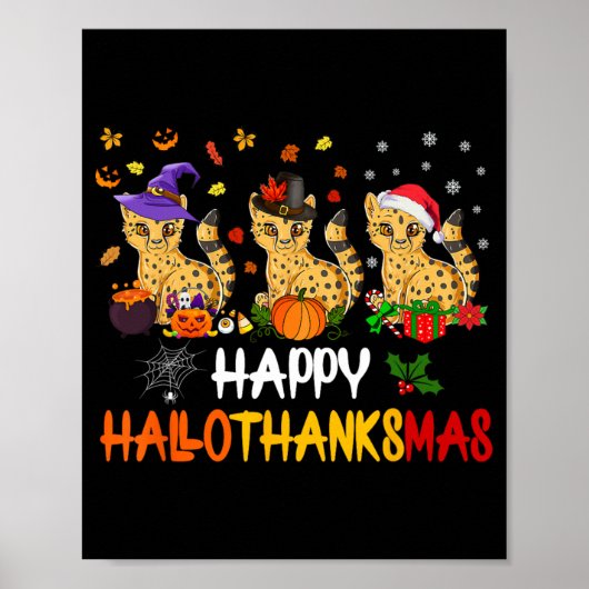 ハロウィーン感謝祭クリスマスキータキャットハロ ポスター (正面)