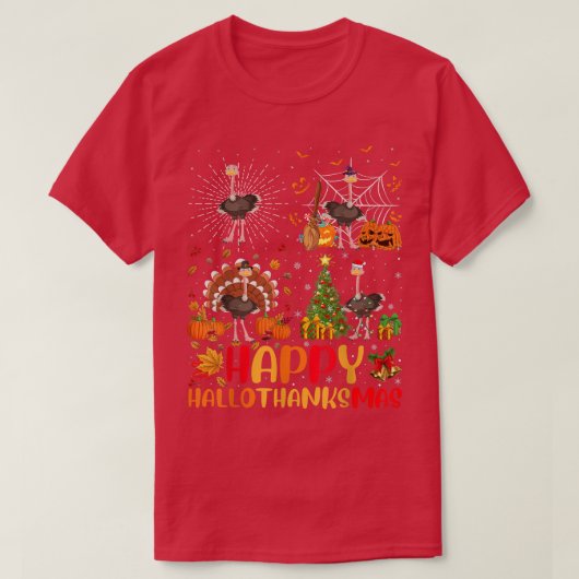 ハロウィーン感謝祭クリスマスダリヒのバードホール Tシャツ (デザイン正面)