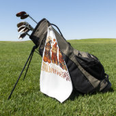 ハロウィーン感謝祭クリスマスハッピーハロサンキュー ゴルフタオル (グリーン)