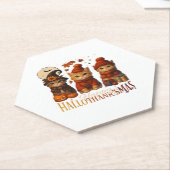 ハロウィーン感謝祭クリスマスハッピーハロサンキュー ペーパーコースター (アングル)