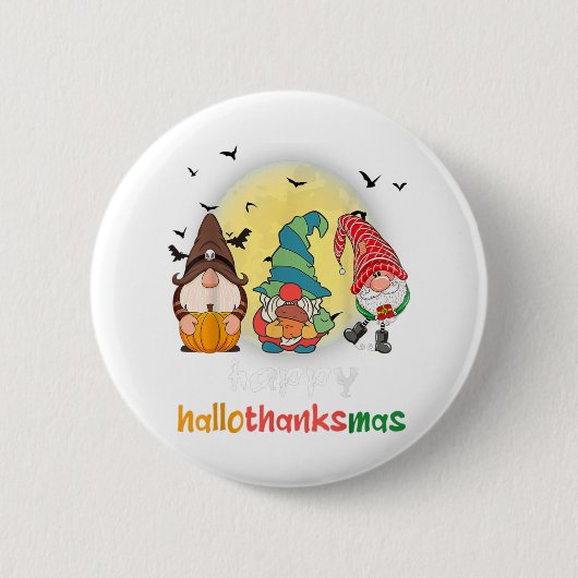 ハロウィーン感謝祭クリスマスハッピーハロサンキュー 缶バッジ (正面)
