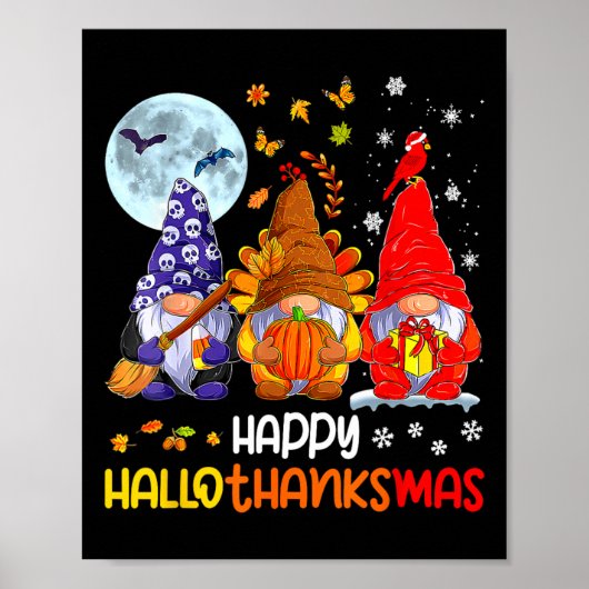 ハロウィーン感謝祭クリスマスハッピーハロ感謝 ポスター (正面)