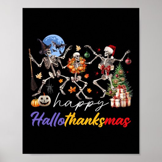 ハロウィーン感謝祭クリスマスハッピーハロ感謝 ポスター (正面)