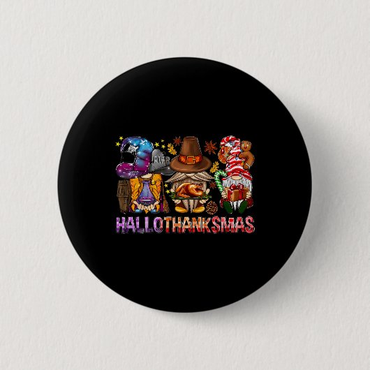 ハロウィーン感謝祭クリスマスハッピーハロ感謝 缶バッジ (正面)