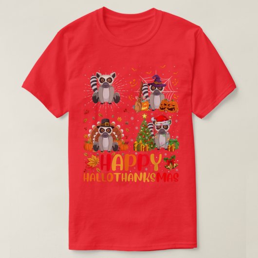ハロウィーン感謝祭クリスマスレムールハロサンキュー Tシャツ (デザイン正面)
