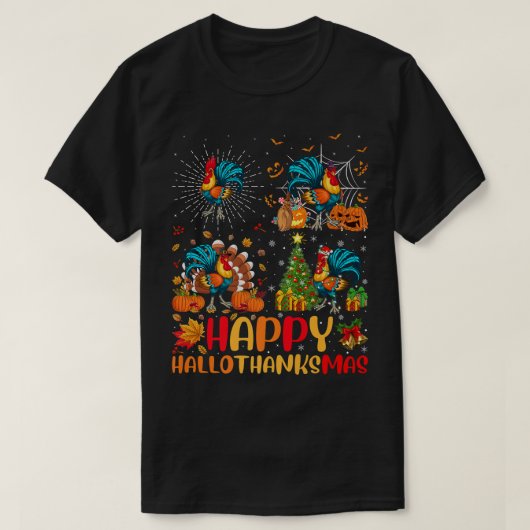ハロウィーン感謝祭クリスマスロスターバードホール Tシャツ (デザイン正面)