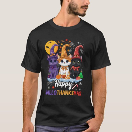 ハロウィーン感謝祭クリスマス2024 Hallothanksm Tシャツ (正面)