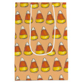 ハロウィーン感謝祭トリックまたはトリートキャンディーコーン ミディアムペーパーバッグ (裏面)