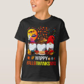 ハロウィーン感謝祭メリークリスマスハッピーハロー Tシャツ (正面)