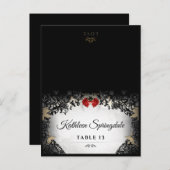 ハロウィーン折りたたみブラックバラプリント名葉書 ポストカード (正面/裏面)