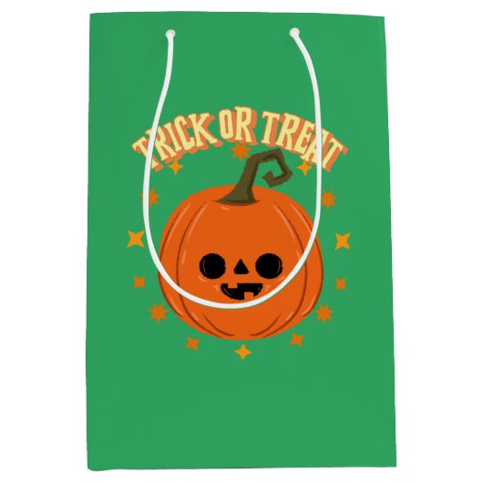 ハロウィーン抱き枕カボチャのトリックまたはトリート ミディアムペーパーバッグ (正面)