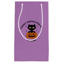 ハロウィーン抱き枕、カボチャの黒猫 スモールペーパーバッグ