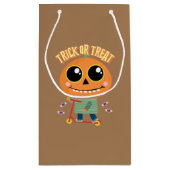 ハロウィーン抱き枕、スクーターのカボチャ少年 スモールペーパーバッグ (裏面)