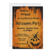 ハロウィーン招待状とカボチャ