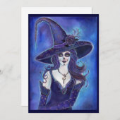ハロウィーン招待状の日の死んだ魔女 招待状 (正面/裏面)