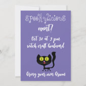 ハロウィーン招待状カードウィッ統一されたチBYOB 招待状 (裏面)