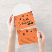 ハロウィーン招待状カード！ オールインワン招待状 (貼ってはがせる)